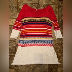 Free People Vibrant Red Knit Top